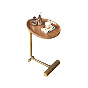 Table d'appoint en faux marbre, petite table basse, base en métal doré, style minimaliste, table d'appoint pour salon - Product Image 4