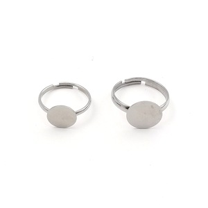 Anillo de Acero Inoxidable con Pieza Redonda Ajustable para Adultos, Niños y Estudiantes, Accesorio de Joyería DIY - Product Image 5