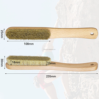 Brosse de nettoyage pour blocs d'escalade en pierre, haute qualité, à poils de sanglier, avec manche en bois de hêtre floqué perforé, durable, pour le nettoyage des blocs d'escalade