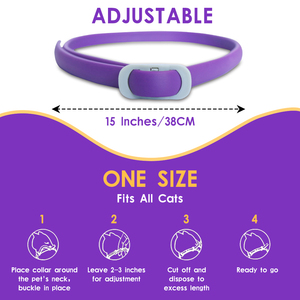 <span class=keywords><strong>Collar</strong></span> calmante de gato de Material PVC de 4 piezas al por mayor para gato <span class=keywords><strong>Collar</strong></span> impermeable de longitud ajustable Material suave de alta calidad - Product Image 4