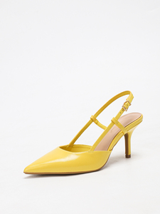 1235 donna-4 <span class=keywords><strong>tacchi</strong></span> <span class=keywords><strong>alti</strong></span> 2025 primavera autunno nuovo stile di nicchia giallo Sexy sandali a punta versatili per l'estate - Product Image 3