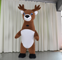 Costume de Mascotte Gonflable Personnalisé pour Adulte, en Peluche, Motif Élan, avec Cornes de Cerf, Idéal pour les Fêtes de Noël et les Carnavals