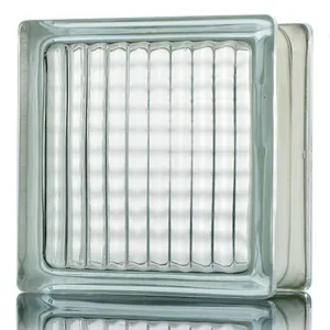 Wholesale Clear/ Color 190*190*80mm Fireproof Hollow glass block/Solid brick hollow Glass Block building glass