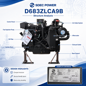 Motor Diésel Marino Turboalimentado SDEC Serie D683 D683ZLC A9B, EPA Tier 2, para Embarcaciones de Patrulla Rápida, Transbordadores de Pasajeros y Embarcaciones de Tráfico - Product Image 4