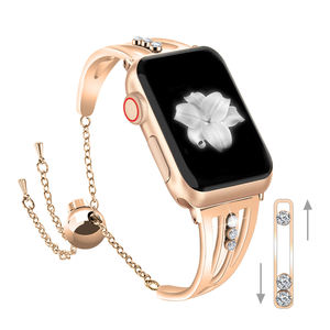 Correa de Reloj de Lujo con Diamantes Brillantes, Cadena de Metal Transpirable de Acero Inoxidable para Reloj 9/8/<span class=keywords><strong>7</strong></span>/6/5 38/40/42mm, Elegante para Mujer - Product Image 6