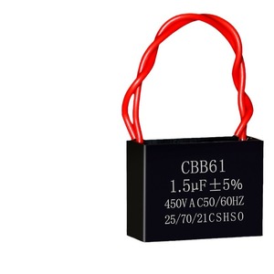 คาปาซิเตอร์สตาร์ทพัดลม Cbb61 1.5uf 450v AC สำหรับพัดลมตั้งโต๊ะ พัดลมตั้งพื้น พัดลมเพดาน และพัดลมดูดควัน - Product Image 1