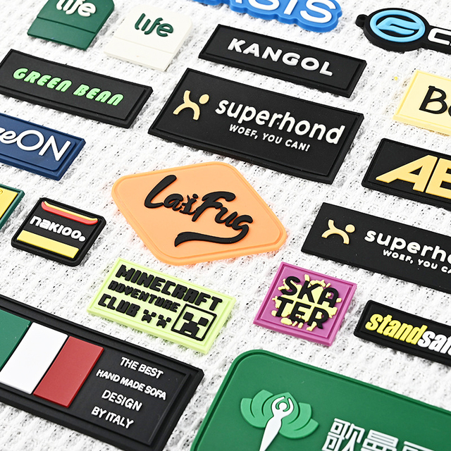 Factory Custom Logo PVC Heat Press Sew Embossed Soft Rubber Patch Label 2D 3D Embossed Badges Silicone Patches for Clothing Hat