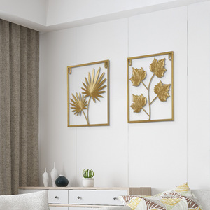 Decoración colgante de pared de hierro minimalista elegante y moderna, adorno de Metal personalizado para entrada, salón, sofá, pared iluminada de lujo - Product Image 6