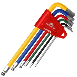 6Pcs 1.5mm-10mm Color Coded Ball-End Hex Allen Key L Wrench Set Torque Long Metric With Sleeve Hand Tools