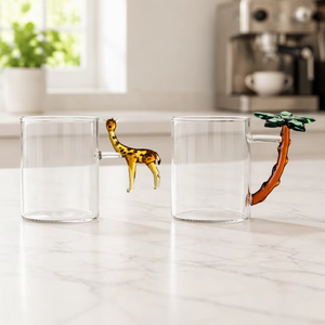 Tasses en <span class=keywords><strong>verre</strong></span> personnalisées <span class=keywords><strong>Girafe</strong></span>, design européen créatif, vente en gros, ensembles café et thé, tasses cadeaux fabriquées dans le Jiangsu - Product Image 1