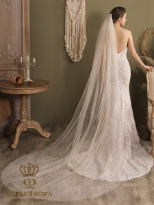 QUEENSGOWN luxe voiles de mariée brillant paillettes maille tissu haute qualité robe de mariée accessoires brillant paillettes voiles - Product Image 4