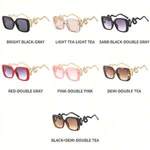 Gafas de Sol Cuadradas con Logotipo Personalizado, Montura Grande de Metal Vintage 2025, Protección UV400, Patillas Dobles con Diseño de Serpiente, para Hombre y Mujer - Product Image 6