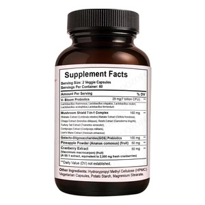 Capsules <span class=keywords><strong>Probiotiques</strong></span> Vaginales <span class=keywords><strong>pour</strong></span> Adultes, Complexe de Champignons, Canneberge, Ananas, Équilibre du pH, Contrôle des Odeurs - Product Image 3