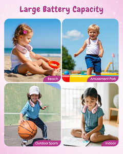 Vente en gros de ventilateur de cou pour enfants mignon Ventilateur de cou portable de voyage en plein air Ventilateur sans lame rechargeable pour enfants - Product Image 6