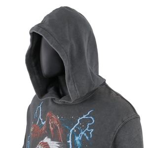 Sudadera con Capucha Personalizada TOPSHOW, 100% Algodón, Estampado, Logotipo Grande, Lavado Ácido, Estilo Urbano para Hombre - Product Image 3