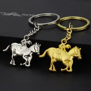 Benutzer definiertes Logo New Horse Racing Metall Schlüssel bund 3d Horse Running Game Anhänger Geschenk Horse Racing Game Souvenir