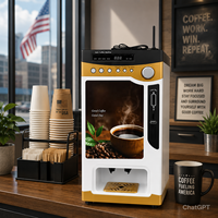 Máquina Expendedora de Café Automática Fácil de Usar, Dispensador de Bebidas Premezcladas Instantáneas de Acero, Sistema de Pago con Código QR, Función SDK