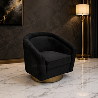 Fauteuil individuel luxueux et moelleux en velours au design créatif, moderne et durable, pour appartement, loisirs, maquillage, manucure et salle à manger