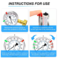 High Accuracy Liquid Filled Pressure Gauge 0-100Psi Stainless Steel 2.5 Inch Dial 3/4 Female Thread for Oil Water
