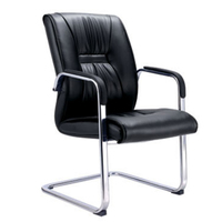 Chaise de visiteurs en cuir PU bon marché pour bureau, salle de réunion, chaises de bureau en cuir noir, chaises de visiteurs, invités, conférence, chaise de luxe