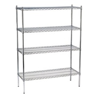 Étagère utilitaire robuste de 250 kg, 4 niveaux, en acier inoxydable 201, étagère de cuisine avec approbation NSF
