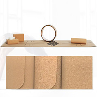 Tapis de yoga LEECORK 5 mm en liège naturel durable, logo personnalisé imprimé, antidérapant, écologique, en liège naturel et caoutchouc/TPE