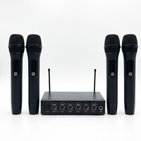 Mixeur audio karaoké 4 canaux, entrées AUX/optiques, effets sonores multiples, batterie rechargeable 18650 (1500-1999mAh), sans fil UHF