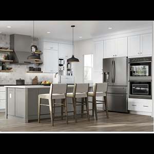 Gabinetes de Cocina Shaker Grises de Alta Calidad en Venta, Diseño Moderno de Artículos de Cocina Modulares, Almacenamiento Alto con Isla - Product Image 4