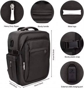 Sac à maquillage gratuit, grande trousse de maquillage pour maquilleuse, organiseur de rangement pour cosmétiques pour femmes, sac de voyage imperméable noir - Product Image 2