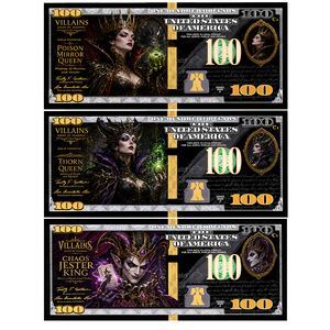 Série Villains Anime Billet de banque doré 100 dollars Dark Fantasy Queen <span class=keywords><strong>Jester</strong></span> Objets de collection - Product Image 1