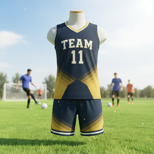 Ensembles de football pour hommes avec logo personnalisé, séchage rapide, antibactériens, uniformes noirs tendance, 100 % polyester, sublimation, directement de l'usine - Product Image 3