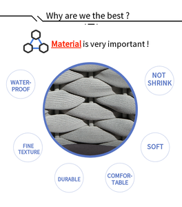 Moderno aluminio 3 plazas Bali al aire libre <span class=keywords><strong>sofá</strong></span> conjunto tejido a mano <span class=keywords><strong>Cheslong</strong></span> para sala de estar o salón Patio muebles de Dubai - Product Image 4