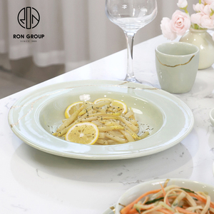 Nouvel arrivage de vaisselle ronde en porcelaine verte 10/12 pouces pour le stockage des aliments à dessert pour les couverts de dîner commerciaux de restaurant d'hôtel - Product Image 3