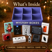 Boîte Mystère Électronique Avancée - Festival des Surprises - Boîte Surprise Aléatoire - Pack Nouveauté 5 Pièces avec Écouteurs TWS pour Noël
