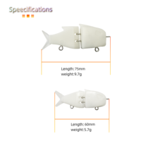 Leurre de pêche OEM non peint, type crankbait, 5,7g 9,7g, en plastique dur simulé, à coulée lente, 2 segments, pour eau douce, saumon, rivière