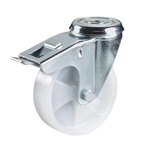 Roue monolithique en polyamide TTAKE RU0010209460402, avec support pivotant X Line avec trou traversant en tôle pressée et galvanisée - Product Image 1