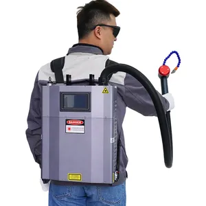 Mochila laser limpeza máquina 50W 100W 200W pulso ferrugem remoção para metal superfície tratamento Rust Paint Oil Poeira óxido camada