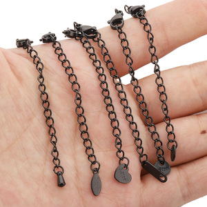 Ensemble de chaînes à fermoir homard en acier inoxydable noir pour la création de colliers, bracelets et bijoux DIY - Accessoires de base - Product Image 2