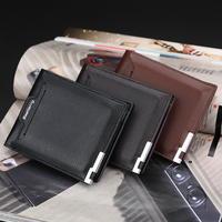 Baellerry Dompet Pendek Pria, Kvegan Minimalis Gaya Kulit PU Saku Kartu