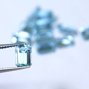 Ensemble de 10 pierres précieuses aigue-marine bleue naturelle 11.20 carats octogone à facettes 7x5mm pour la fabrication de bijoux - Product Image 2