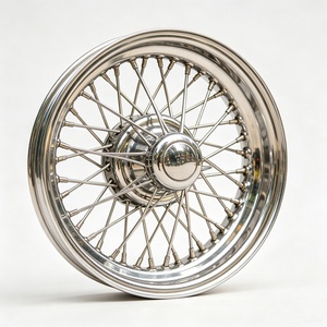 Jantes YAGU Custom Cross Lace Knockoffs 13 14 15 pouces <span class=keywords><strong>72</strong></span> 100 60 rayons chromées pour Austin Healey Sprite 100 3000 1965 Lowrider - Product Image 1