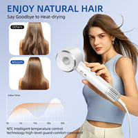 Sèche-cheveux ionique professionnel haute vitesse 1400W avec buse concentratrice, design compact pour camping-car, hôtel, salon et usage domestique
