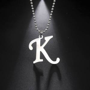 Collana con Ciondolo Iniziale in Acciaio Inossidabile alla Moda, Lettere A/B/<span class=keywords><strong>C</strong></span>/D/E/F/G/I/J/N/O - Product Image 2