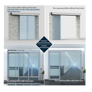 Doortec DTSC1000 отель торговый центр автоматический телескопический коммерческий алюминиевый сплав рама из закаленного стекла раздвижная дверь - Product Image 5