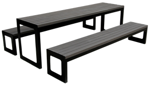 ม้านั่งกลางแจ้งมีกรอบโลหะไม้สำหรับสวนสาธารณะสวนระเบียงชุมชนเรียบง่ายโครงสร้างทนทานจุได้5คน - Product Image 5