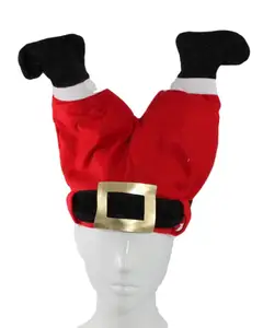 2024 Xmas Long Striped Felt Plush Spoof Elf Cap Funny Christmas Party Hats