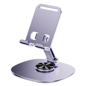 Metal <b>Desktop</b> Phone <b>Stand</b> Rotatable Base Multi Functional Foldable Lightweight Portable Non Slip Holder For Desk Use - Product Image 2