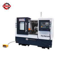 Tour CNC horizontal HIPOW TCK46A GSK, 3 axes, broche simple, lit incliné, léger, haute précision, précision de positionnement de 0,008 mm
