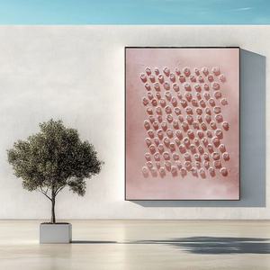 Pintura Moderna Wabi Sabi Rosa sobre Lienzo, Pintura Artesanal para Decoración de Paredes para el Hogar y la Galería - Product Image 3