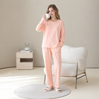 Vêtements de nuit pour femmes, pyjama confortable en modal et coton, avec ceinture élastique, pour la maison